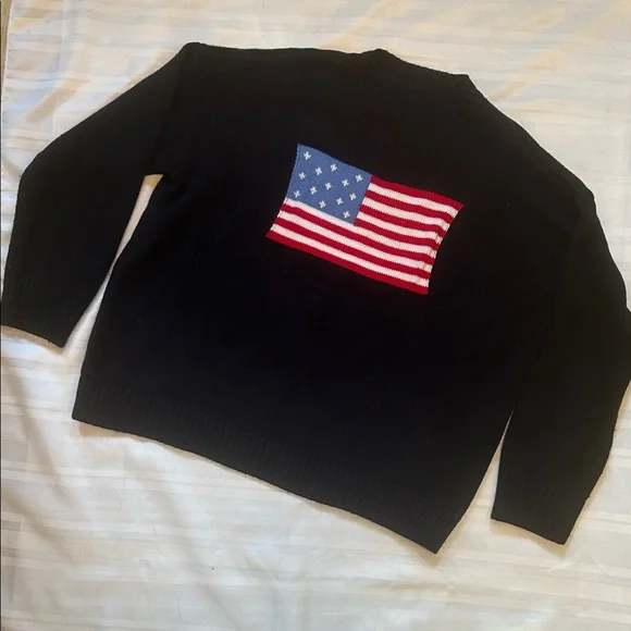 Sweater with American Flag Design - Picture 1 of 9